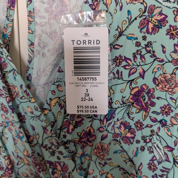 TORRID Challis Surplice Skater Midi Dress SIZE 3 - Picture 4 of 4